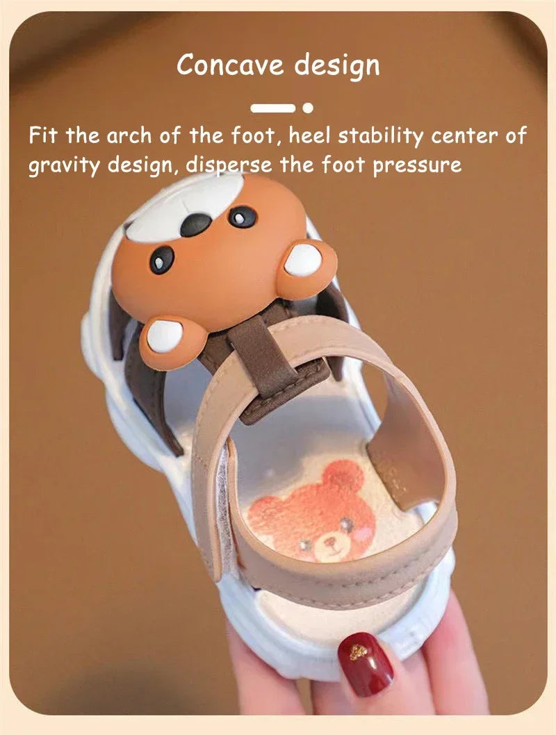 High Quality Comfortable Breathable Baby Children Outdoor Sandals Simple Versatile Cute Cartoon Boys Girls Infants Walking Shoes