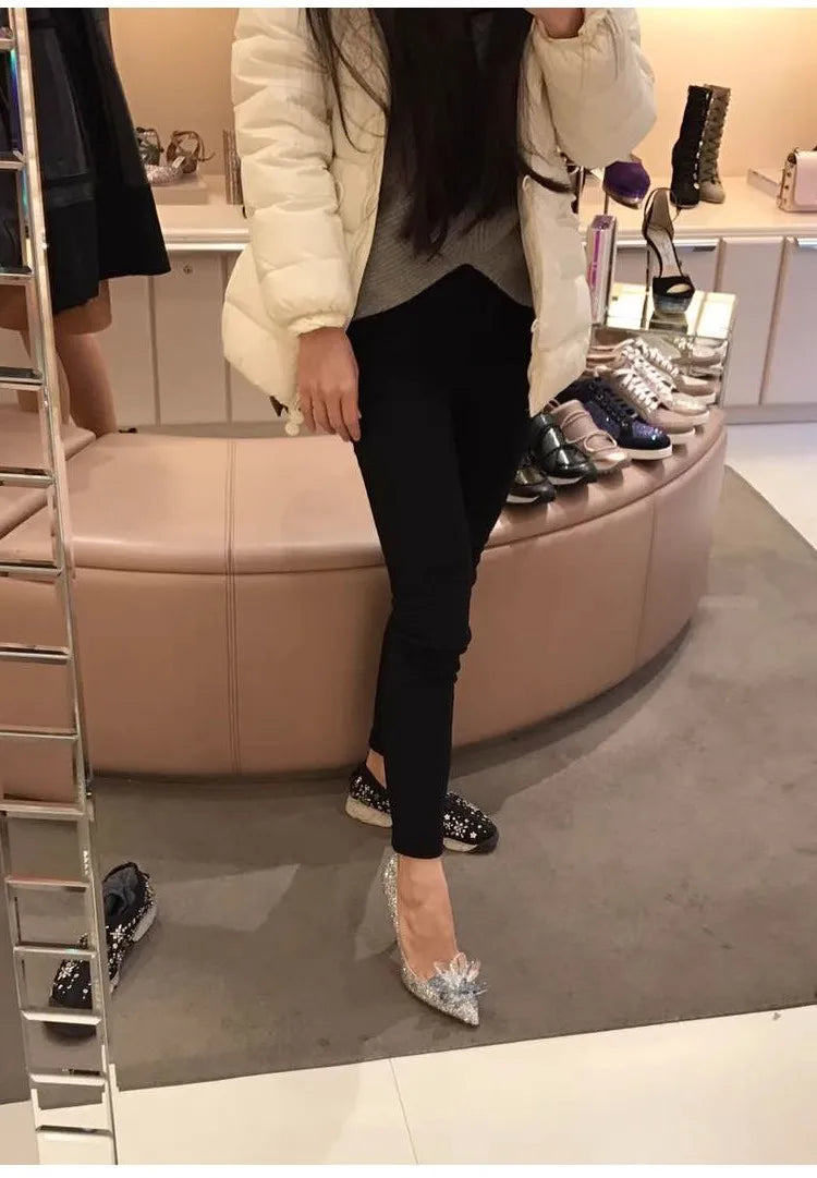 Spring and Autumn 2025 New crystal shoes, thin heels, bridal wedding shoes, pointed bridesmaid high heels women shoes pumps