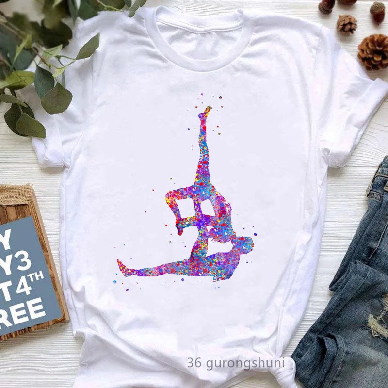 Newest Yoga Tree Print Tshirt Girls Summer Fashion Short Sleeve T Shirt Women Buddha Chakra Meditation T-Shirt Female Wholesale