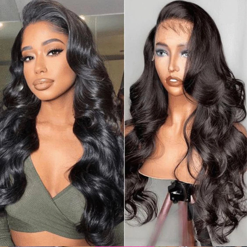 Lemoda 13x6 HD Lace Frontal Wigs Human Hair Body Wave 250% Density Brazilian Virgin Hair Full Frontal Lace Wig Pre plucked 12A