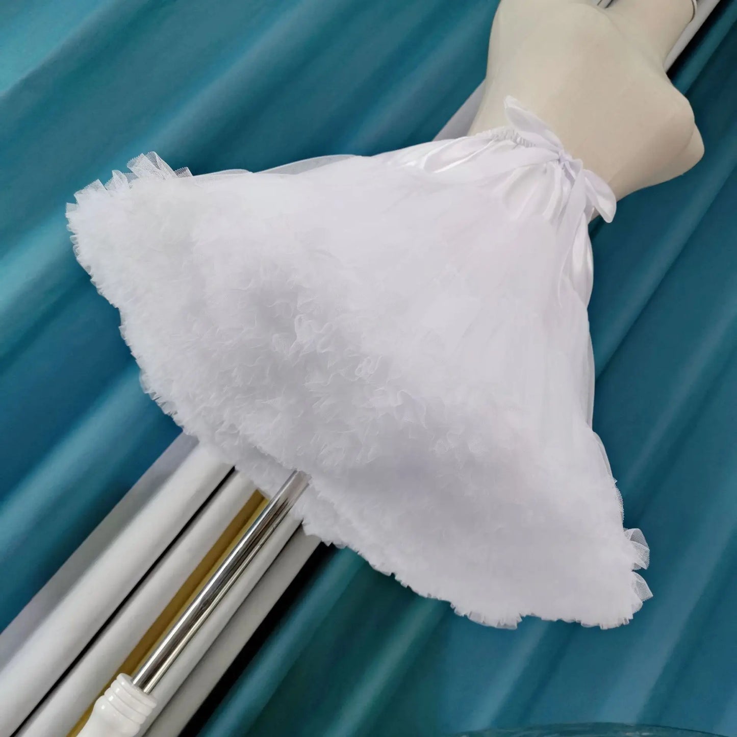 Girls Ruffled Short Petticoat with/no Hoop Solid Color Fluffy Bubble Tutu Skirt Puffy Half Slip Prom Crinoline Underskirt