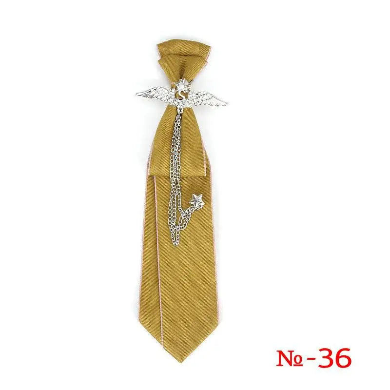 Retro Fabric Ribbon Rhinestone Black Bow Tie Collar Bowkont Cravat School Girl Boys Gifts for Women Clothing Jewelry Accessories