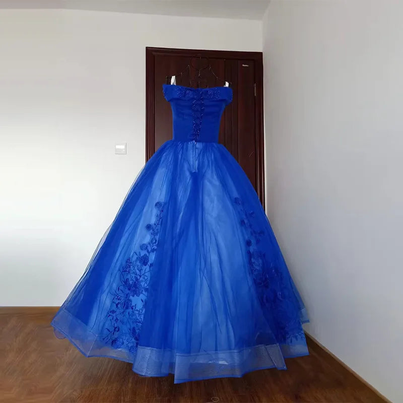 Luxury 15 Quinceanera Dresses Ball Gown Puffy Long Lace Appliques Prom Dress Customized Student Show Graduation Host Party Dress