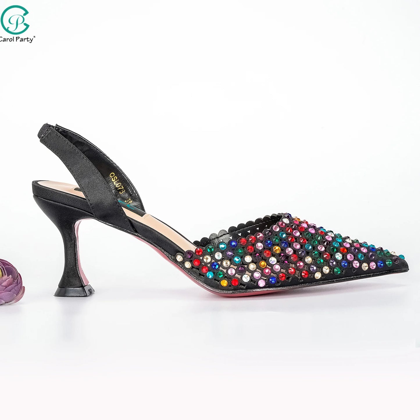 Italian Design Wedding Party Shoes & Small Box Bag Comfortable Noble Thin Heels Sexy Single Shoes Mesh Breathable Women's
