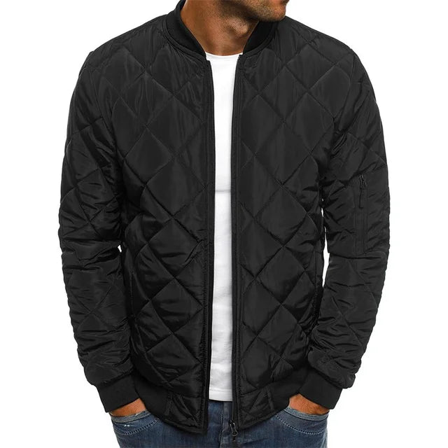 Winter New Jacket Men's Baseball Collar Mesh Pressed Lightweight Jacket Vintage Flight Casual Long Sleeve
