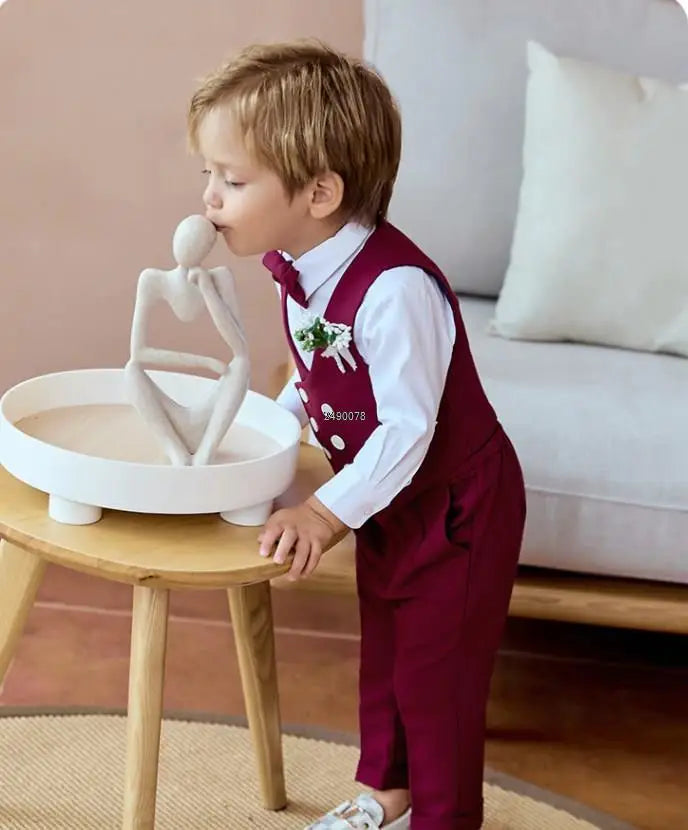 Newborn Baby Boys 1 Year Birthday Suit Kids Formal Photograph Suit Children Wedding Dress Child Performance Party Dance Costume