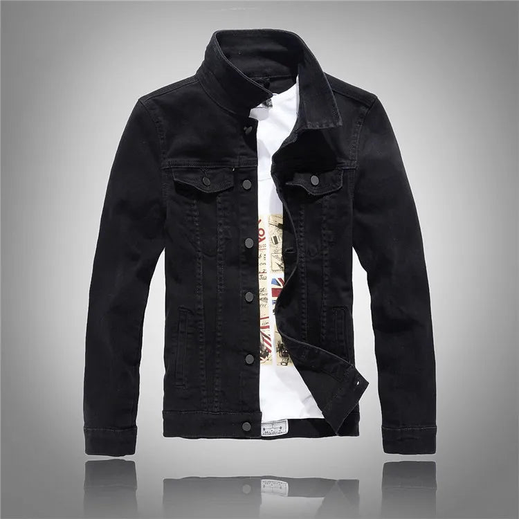 Men Pink Denim Jackets Outwear Slim Fit Denim Coats New Fashion Male Cotton Casual Jeans Jackets Streetwear Jean Coats Size 4XL