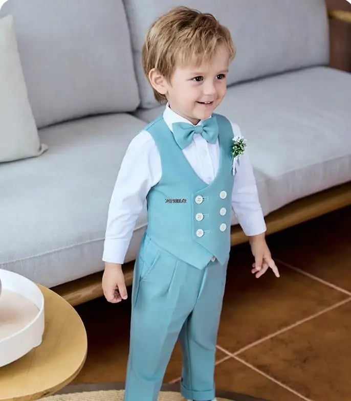 Newborn Baby Boys 1 Year Birthday Suit Kids Formal Photograph Suit Children Wedding Dress Child Performance Party Dance Costume
