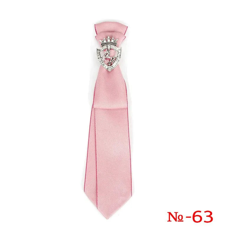 Retro Fabric Ribbon Rhinestone Black Bow Tie Collar Bowkont Cravat School Girl Boys Gifts for Women Clothing Jewelry Accessories
