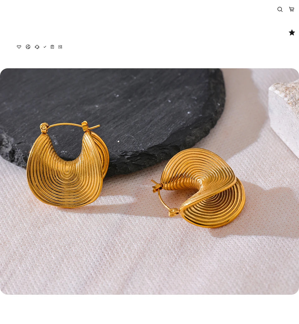 Yhpup Stylish Unique Stainless Steel Geometric Statement Waterproof Earrings Creative Metal Gold Color Temperament Jewelry Women