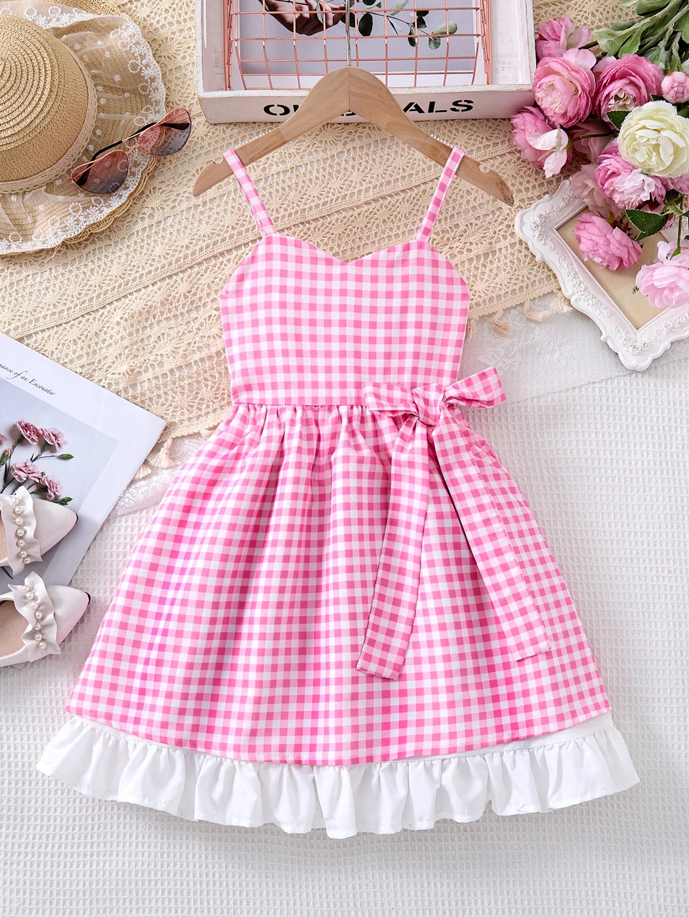 Summer Girl Dress Pink Stripe Suspender Dress Casual Princess Vestidos 2-10Y Children Clothing Sweet Baby Daily Outfits Fashion