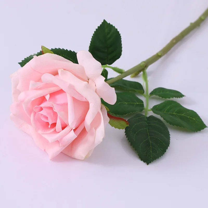 High-quality Simulation True Touch Curling Roses Artificial Flower Bridal Bouquet Wedding Home Decoration Valentine's Day Gift