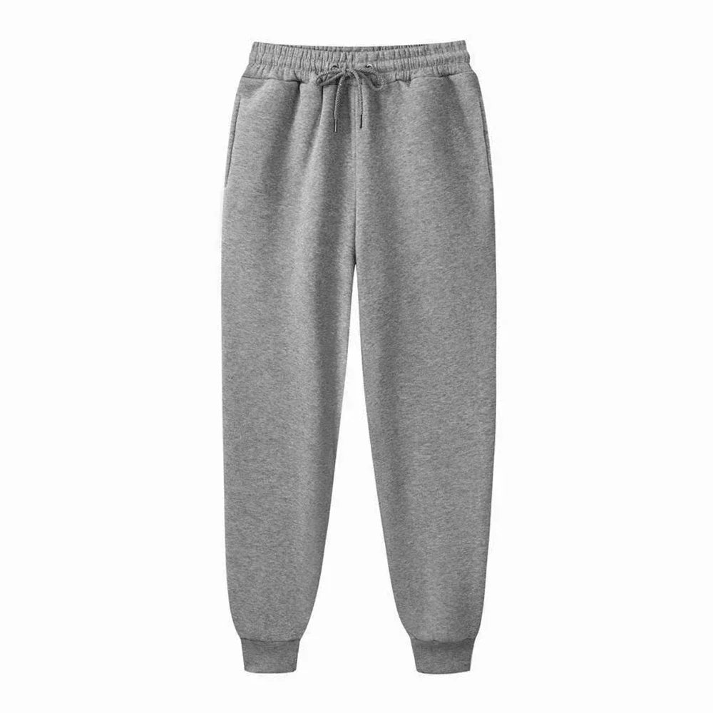 Men's casual pants, autumn and winter wool sports pants, men's running and jogging pants, fashionable solid color pants