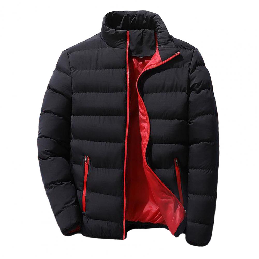 Padded Mens Jackets Winter Casual Windbreaker Stand Collar Thermal Coat Outwear Oversized Outdoor Camping Windproof Jacket