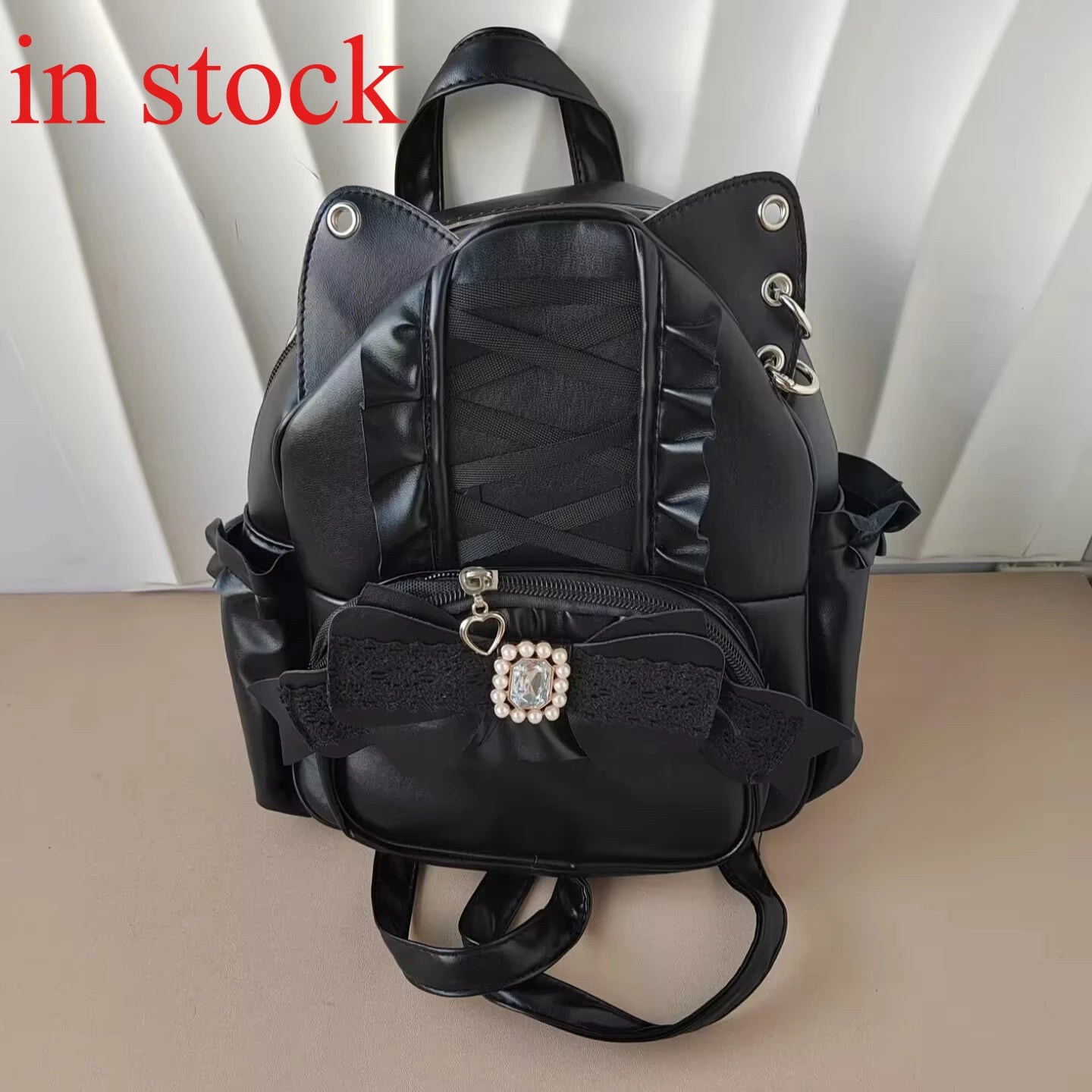 Lace Cat's Ear School Bag Japan Lolita Ita Mochila Cute Large Capacity Mochilas Mujer 2025 New Bow Women Bags Student Backpack