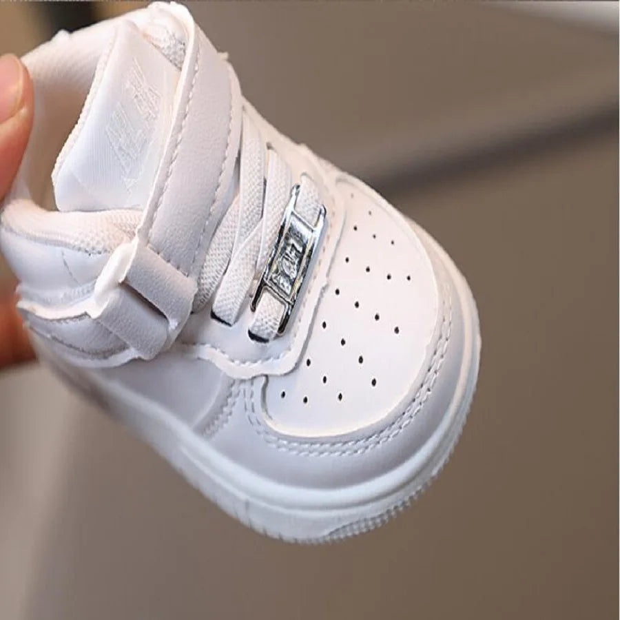 Autumn Winter New Children's Sports Shoes Boys' High Top Board Shoes Girls' Little White Fashion Children's Basketball Shoes