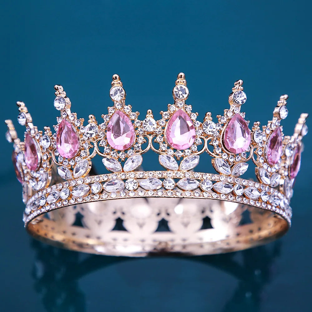 Baroque Crystal Tiaras And Crowns Rhinestone Prom Diadem Headband Crown Bridal Wedding Hair Accessories Jewelry Crown Tiara Gift