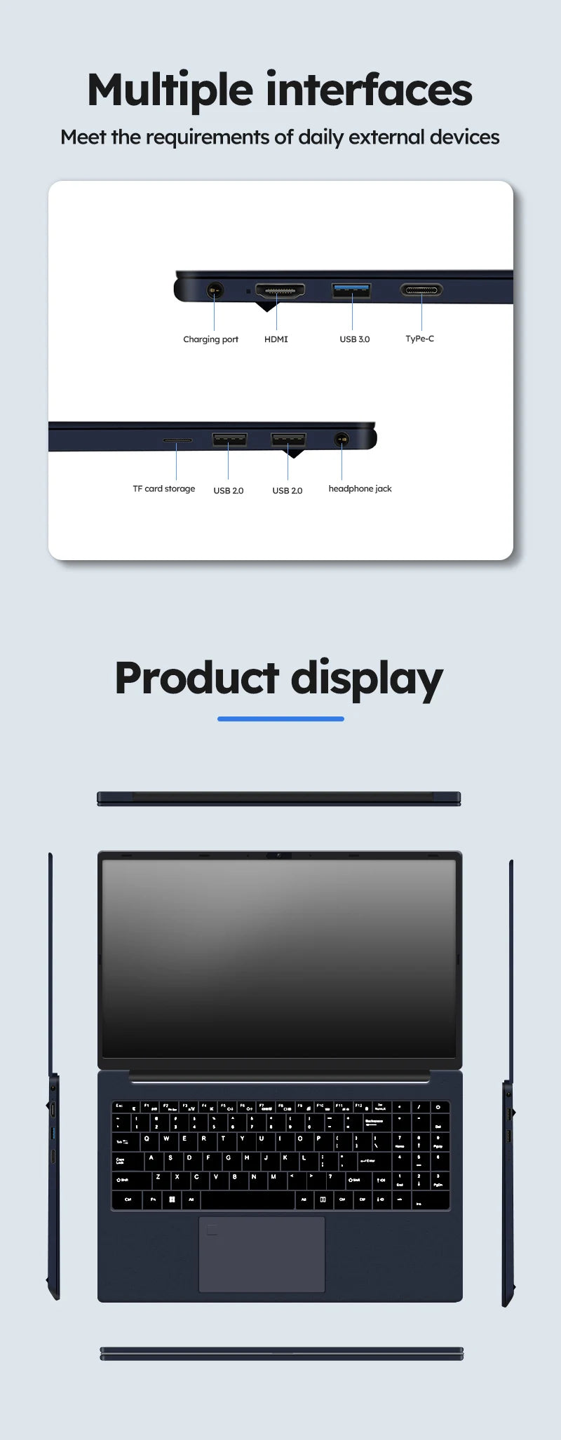 ORANGO Laptop 15.6 inch 16GB RAM 512GB SSD Windows 11 Computer AMD A4 7210U Notebook Gamer 1920*1080 Display Office Study PC