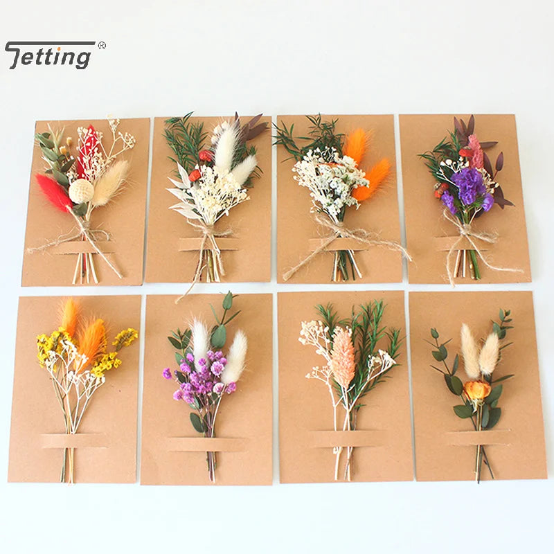 Mini Natural Dry Flowers Bouquet Bridesmaid Boutonnieres Christmas Wedding Decor Valentine's Day DIY Floral Materials