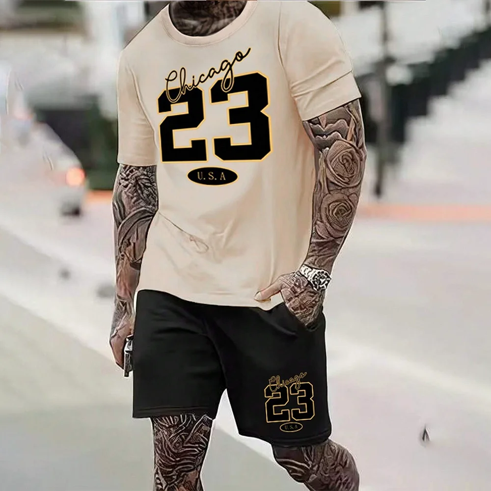 2024 New Fashion 3D Printed Men's Suit Oversized Clothing Short Sleeve Shorts Suit Men's Sportswear Summer Casual Suit