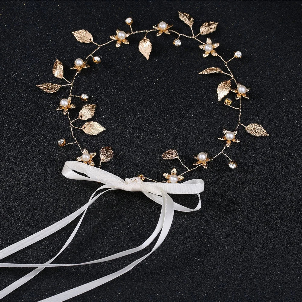 Bridal Wedding Headbands Handmade Bride Tiaras Shiny Rhinestone Flower Hairband Bridal Headpeice Hair Accessories For Women Girl