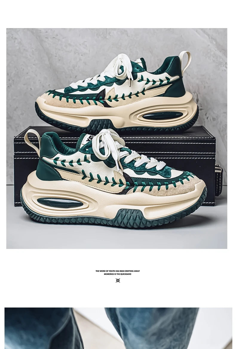 Men's Sneakers Thick Bottom Casual Sneaker Shoes for Men Wear-resistant Apring and Autumn Soft and Comfortable Fashion Non-Slip