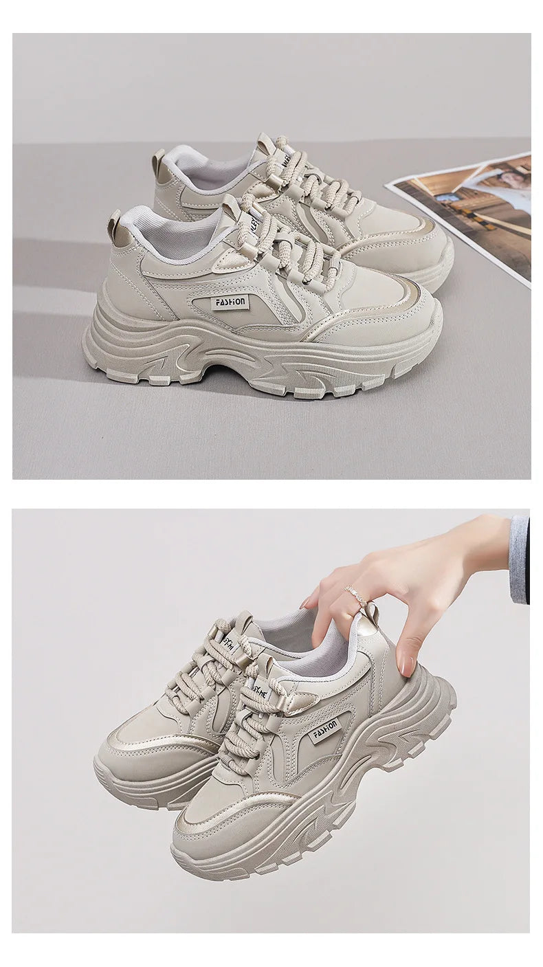 Sneakers for Women Autumn New Style, Korean Version Versatile Thick-Soled Single Shoes, Sports Shoes Running Casual Shoes