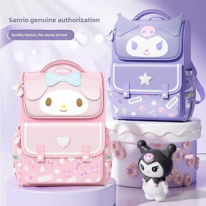 Cute Sanrio cartoon My Melody Kuromi Hello Kitty backpack Student large capacity spine protection and burden reduction backpack