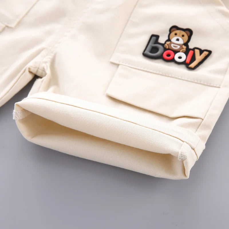 Fashion Summer Kids Baby Boys Striped Suits Short Sleeve T-Shirt with Doll+Shorts Casual Clothes Outfit Girls Clothing 2PCS/Set