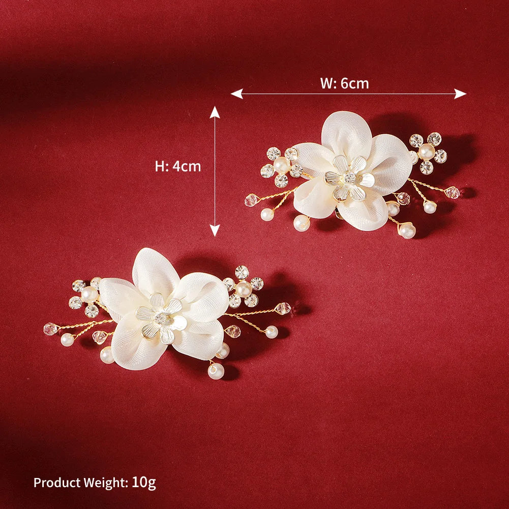 Newest Shinning Rhinestone Shoes Clip Metal Wedding Accessories Crystal Pearl Luxury Shoe Buckle Decorations Gift For Women