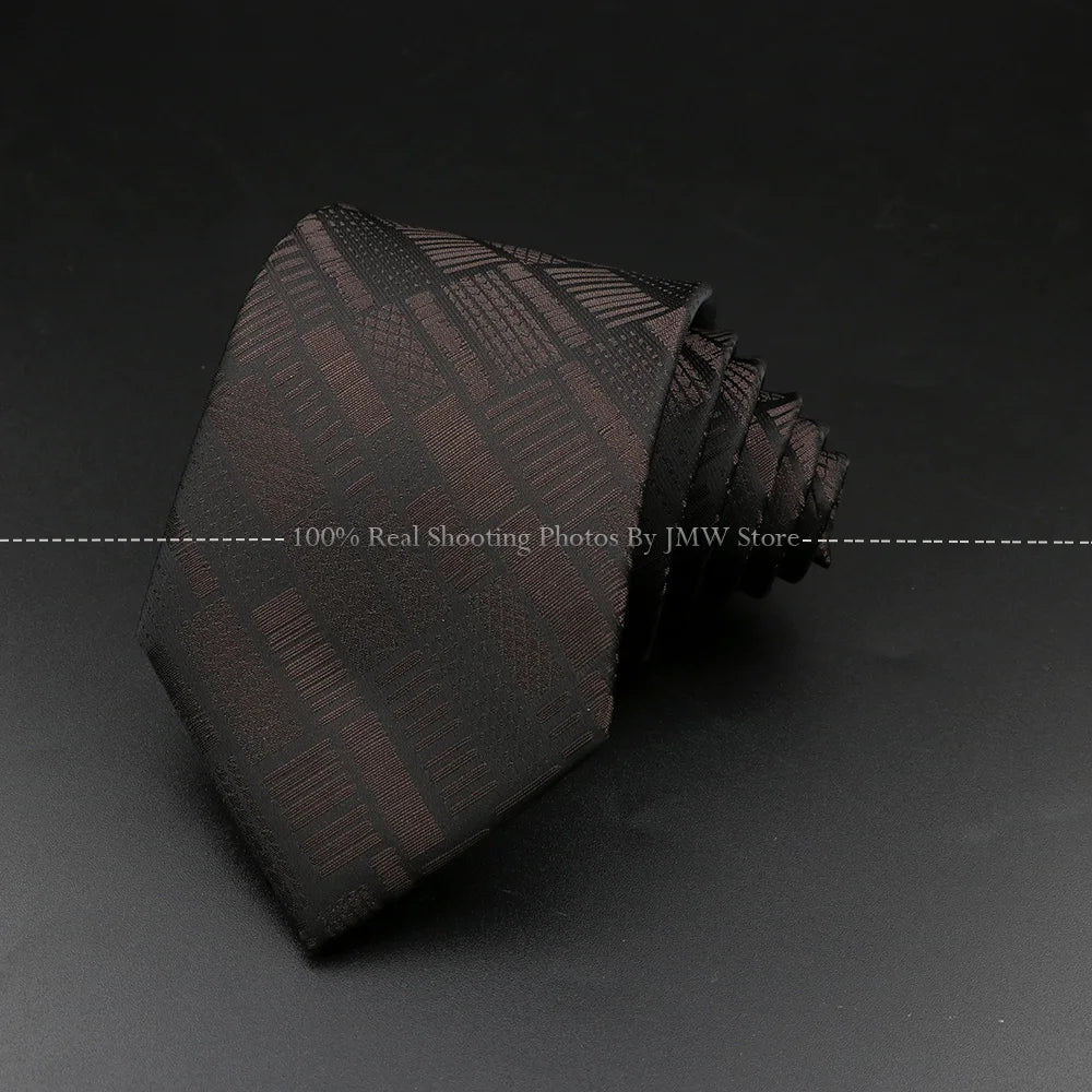 New Design Wedding Men Tie Brown Solid Striped Paisley Flower Neckties Men Business Dropshipping Groom Collar Accessories Gift