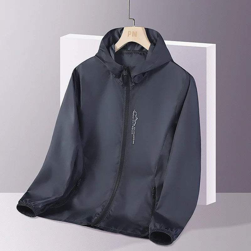Men's Jacket Summer Sun Protection UPF50+ High-End Waterproof Thin Jacket Hooded Breathable Lightweight Outdoors Fishing Jacket