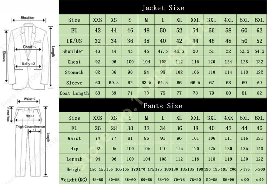 Men's Suit Jacket Autumn Slim Fit One Button Blazer Fashion New Formal England Male Dress Coat Trousers Pants 2 Pieces Set
