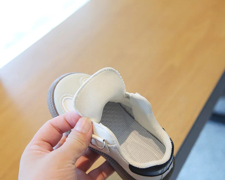 Children Spring Autumn Fashion Soft Soled German Training Shoes Boy Casual Board Shoes Girls Velcro Sneakers Striped White Shoes