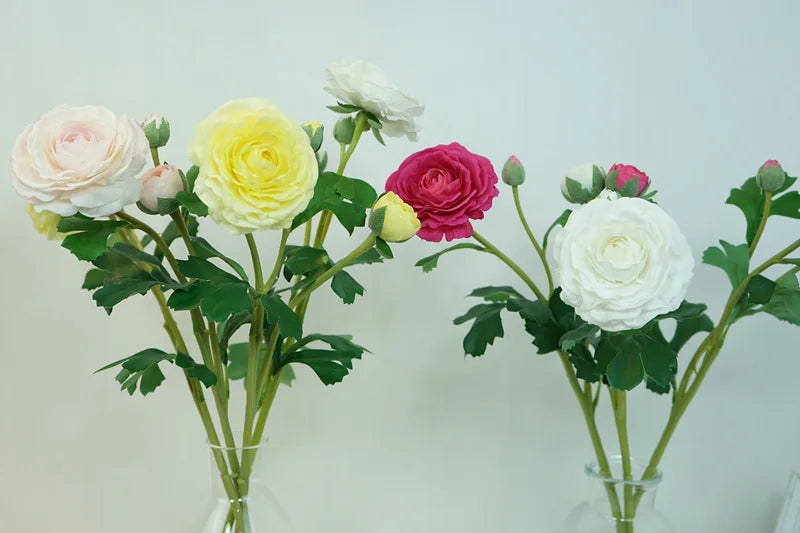 4Pc Hand Feel Moisturizing 3Heads Dew Lotus Artificial Real Touch Flowers Wedding Decor Bridal Bouquet Home Decoration Ornaments