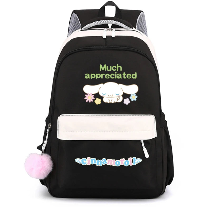 Cinnamoroll Backpack Children Girls Boy Sanrio Schoolbag Kawaii Student Back To School Rucksack Teen Kids Gift Women Travel Bags