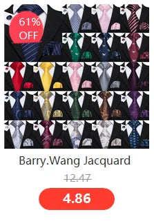 Barry.Wang Gold Silk Mens Tie Hanky Cufflinks Set Yellow Beige Orange Luxury Jacquard Necktie For Male Wedding Business Party