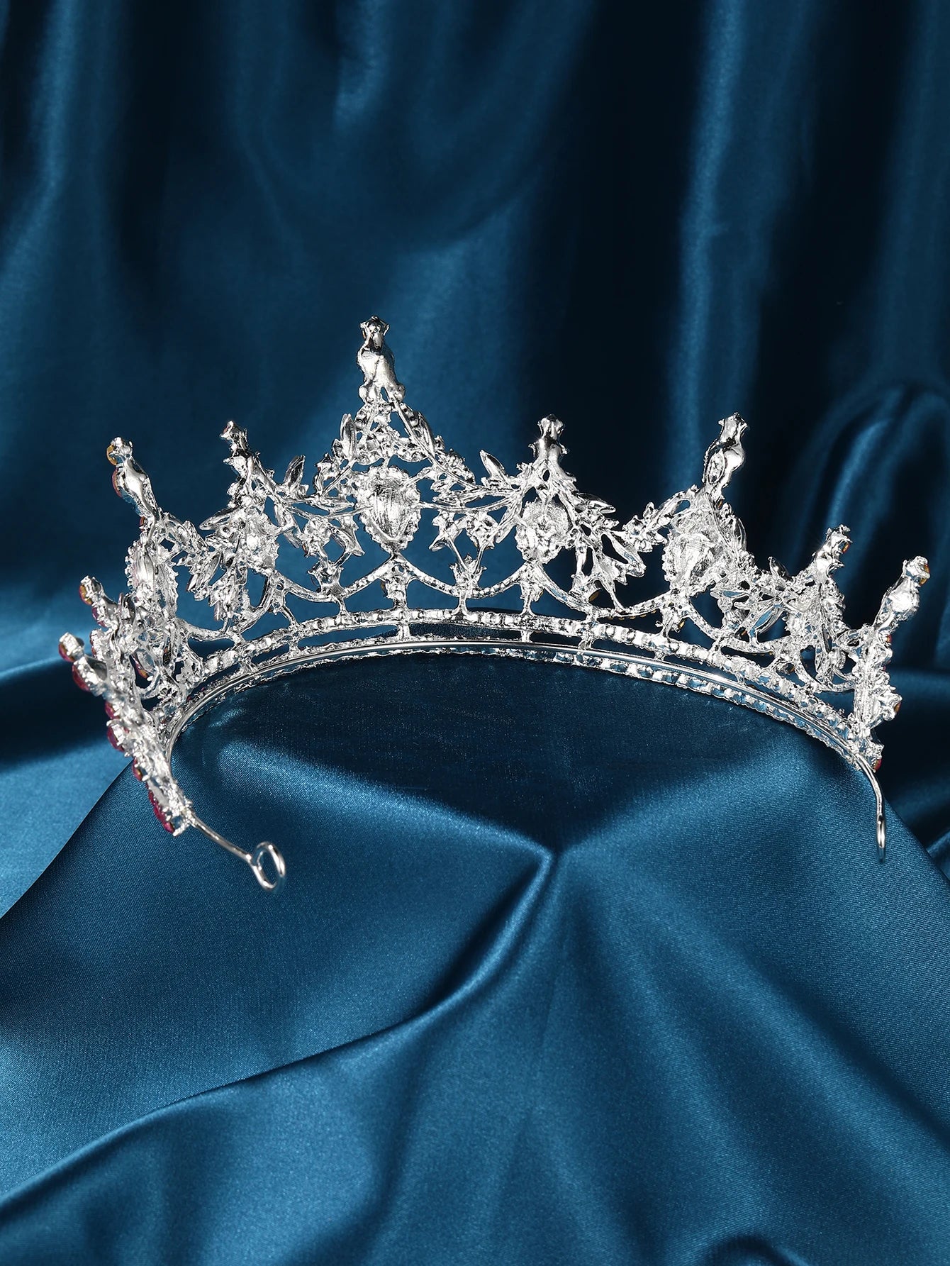 Baroque Retro Rose Water Drop Flower Crystal Bridal Tiara Crown Rhinestone Diadem Veil Tiaras Wedding Hair Accessories Headpiece