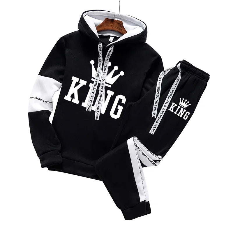 Autumn Winter Quality Men Tracksuit Suit Warm Hoodies Sweatshirt Men's Sportswear And a Pair of Pants Hip Hop Pullover Hot Sales