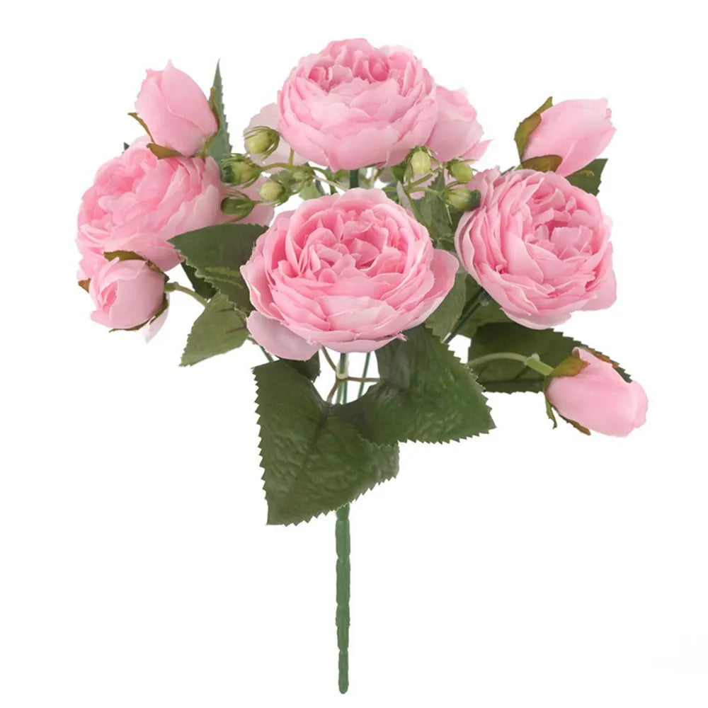 1PC 30CM Fake Roses Silk Peony Artificial Flowers Cheap New Year's Christmas Decorations Vase Home Wedding Bridal Bouquet Indoor
