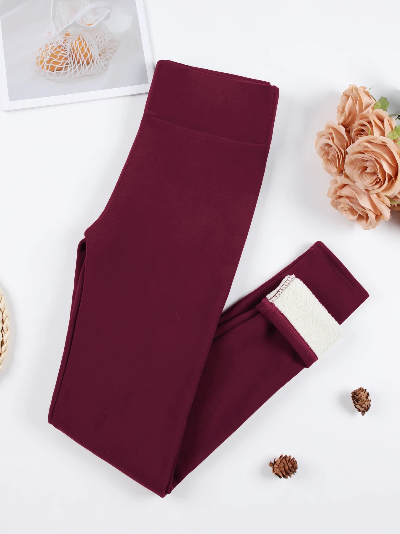 Winter Women Leather Leggings Fleece Lined Velvet Keep Warm Pants High Waist Leggings Women Solid Comfortable Stretchy Thermal
