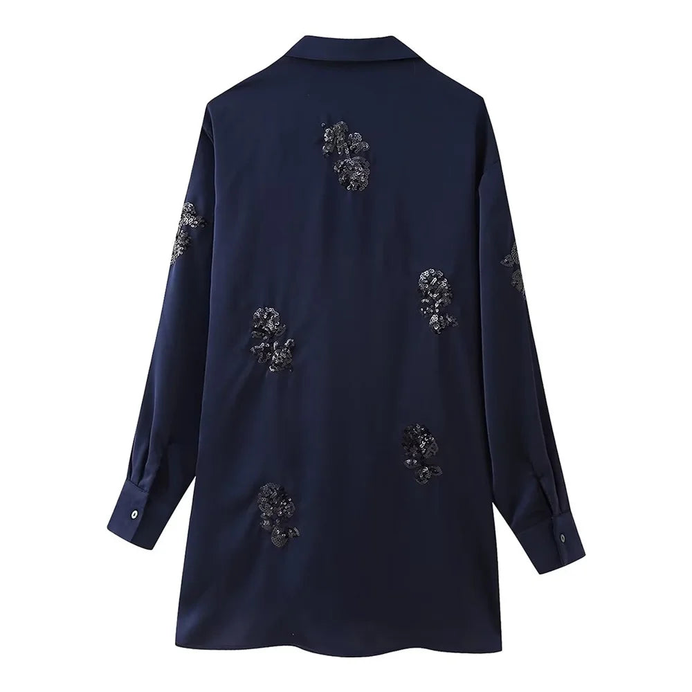Zach Ailsa 2024 Summer New Product Women's Fashion Loose Lace up Suit Coat Beaded Silk Texture Long Pants Casual Set