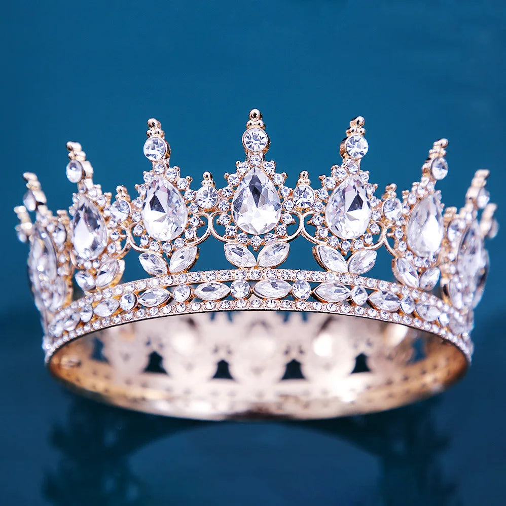 Baroque Crystal Tiaras And Crowns Rhinestone Prom Diadem Headband Crown Bridal Wedding Hair Accessories Jewelry Crown Tiara Gift