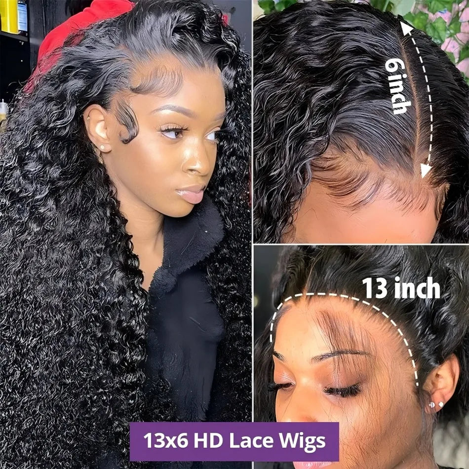 40 inch Deep Wave 13x6 HD Lace Frontal Wigs For black Women Water Wave Curly Lace Frontal Wigs 13x4 Lace Front Wig Human Hair