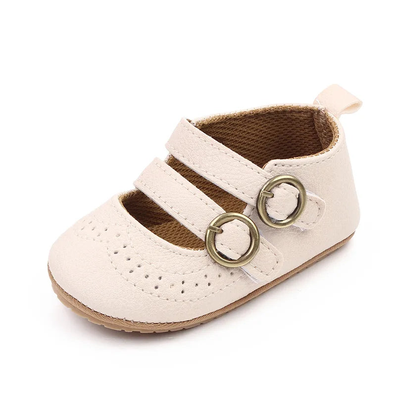 Baby Leather Shoe 2025Summer New Shallow Mouth Princess Shoe 0-12M Babys Shoes Soft Sole Anti Slip Baby Walking Shoes Tennis