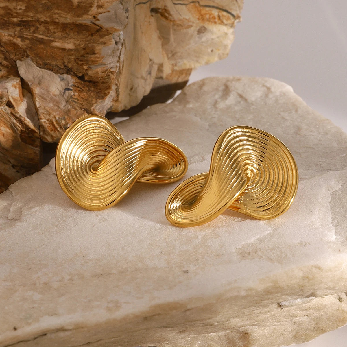 Uworld Twisted Ribbed Earrings Dainty Stud Earrings Knot Earrings Women's Accessories Gift for Her