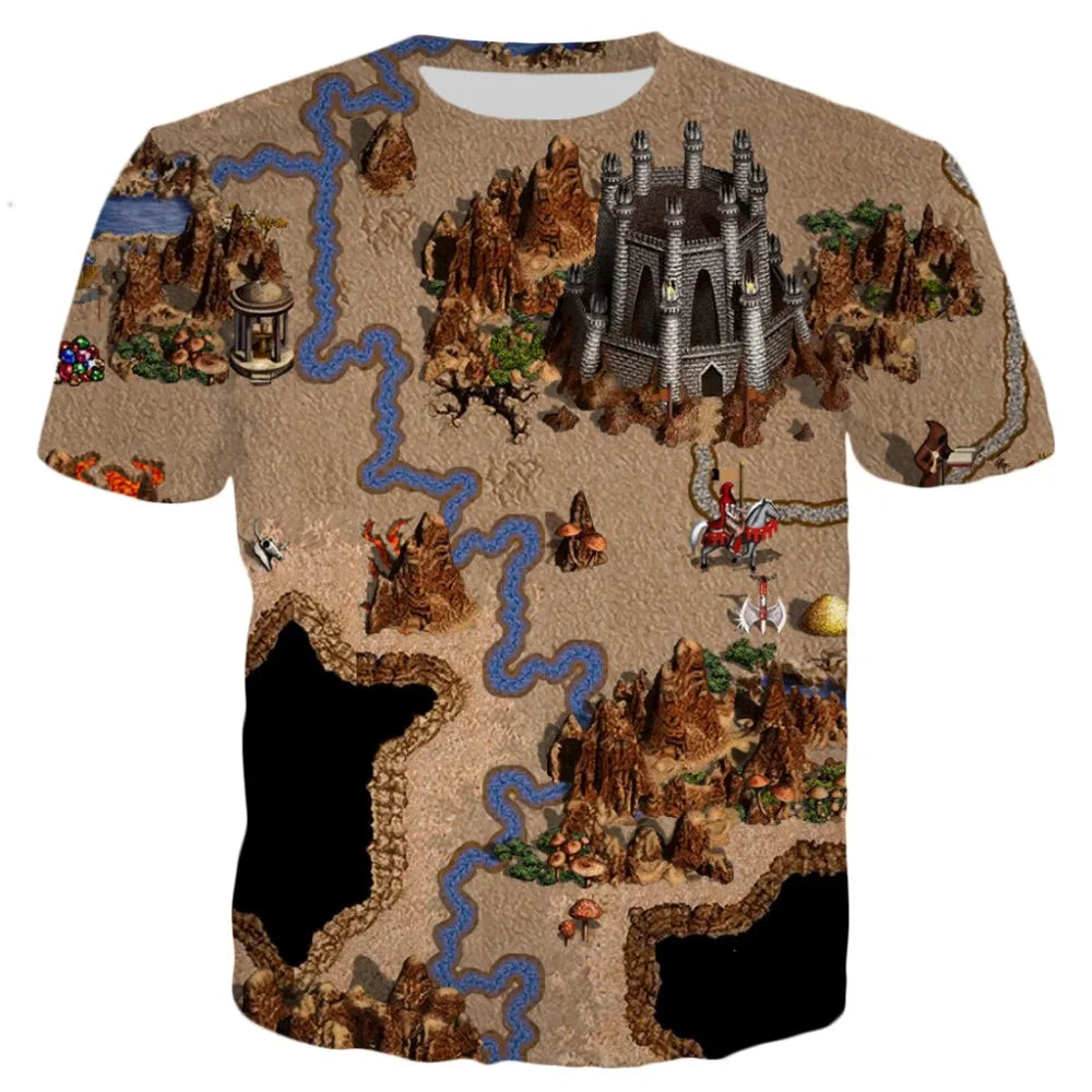 Personal Hero Might and Magic Game 3D HD Print Summer Boy T-shirt Fashionable Street Style Comfortable Oversized Short Sleeve