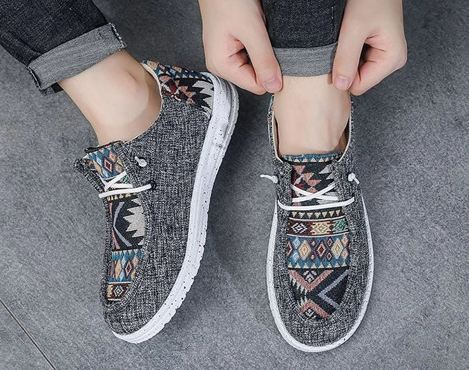 Sneakers Ethnic Style Wear to Work Men's Casual Shoes Round Toe Non Slip Male Shoe Fashion 2025 Luxury Sale Low Price Deals On
