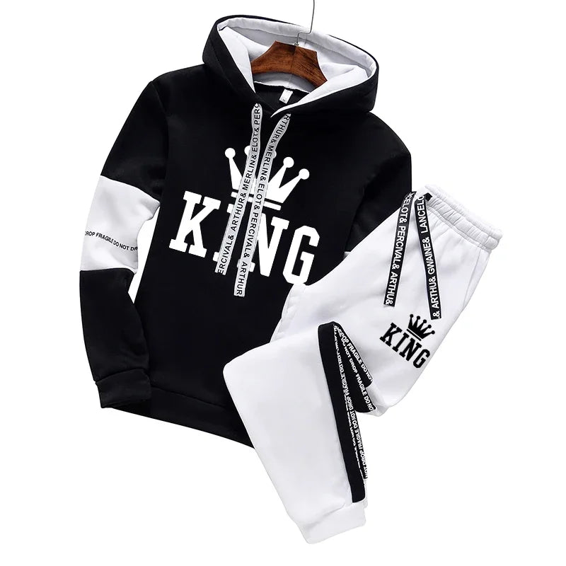 Autumn Winter Quality Men Tracksuit Suit Warm Hoodies Sweatshirt Men's Sportswear And a Pair of Pants Hip Hop Pullover Hot Sales