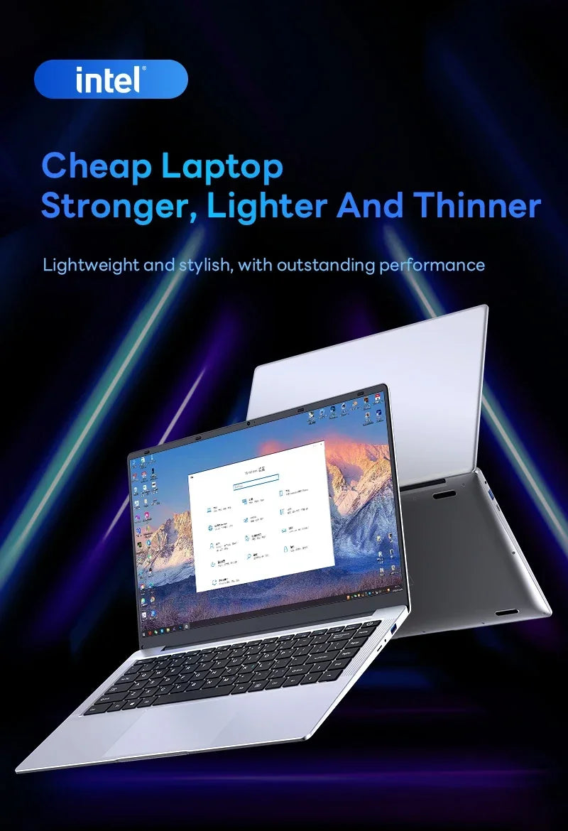 Portable Office Laptop Computer 14.1" 12GB RAM 1TB 2TB SSD Windows 11 Notebook Learn Recreation Entertainment Portable Laptops